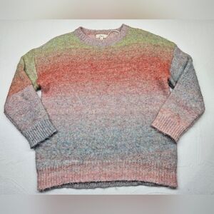 Elan Sweater Large Multicolor Knit Pullover‎ Crew Neck Long Sleeve Cozy